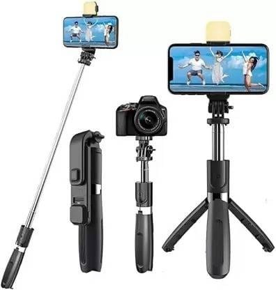 Bluetooth Selfie Stick (Black, Silver, Remote Included)