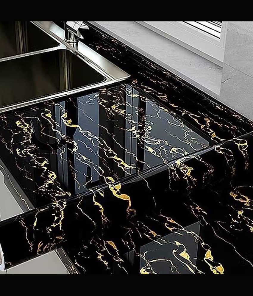 KRAMOX Marble Wallpaper Kitchen Sticker Sheets for Shelves Oil Proof Wallpaper -Furniture, Kitchen, Cabinets, Almirah (60cm x 200cm) view 2
