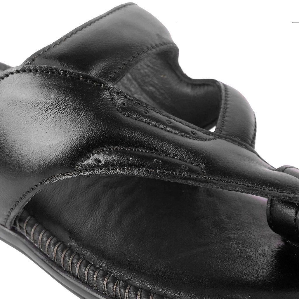 FEATHER LEATHER Men's Genuine Leather Formal Comfortable & Fashionable Flip Flops Slipper | Casual Indoor/Outdoor/Cross Strip Chappal view 2