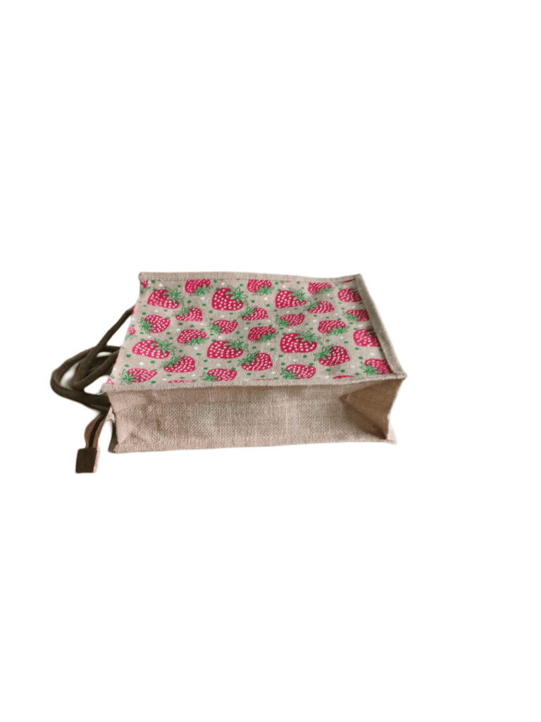 Strawberry Print Small Jute Bag view 2