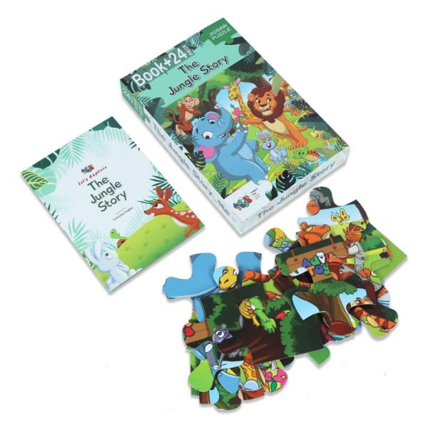Advit Toys The Jungle Story Jigsaw Puzzle - 24 Piece + 16 Pages Story Book view 2