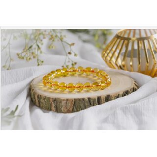 Prateek Enterprises Natural Yellow Citrine Plane Beads Bracelet view 2