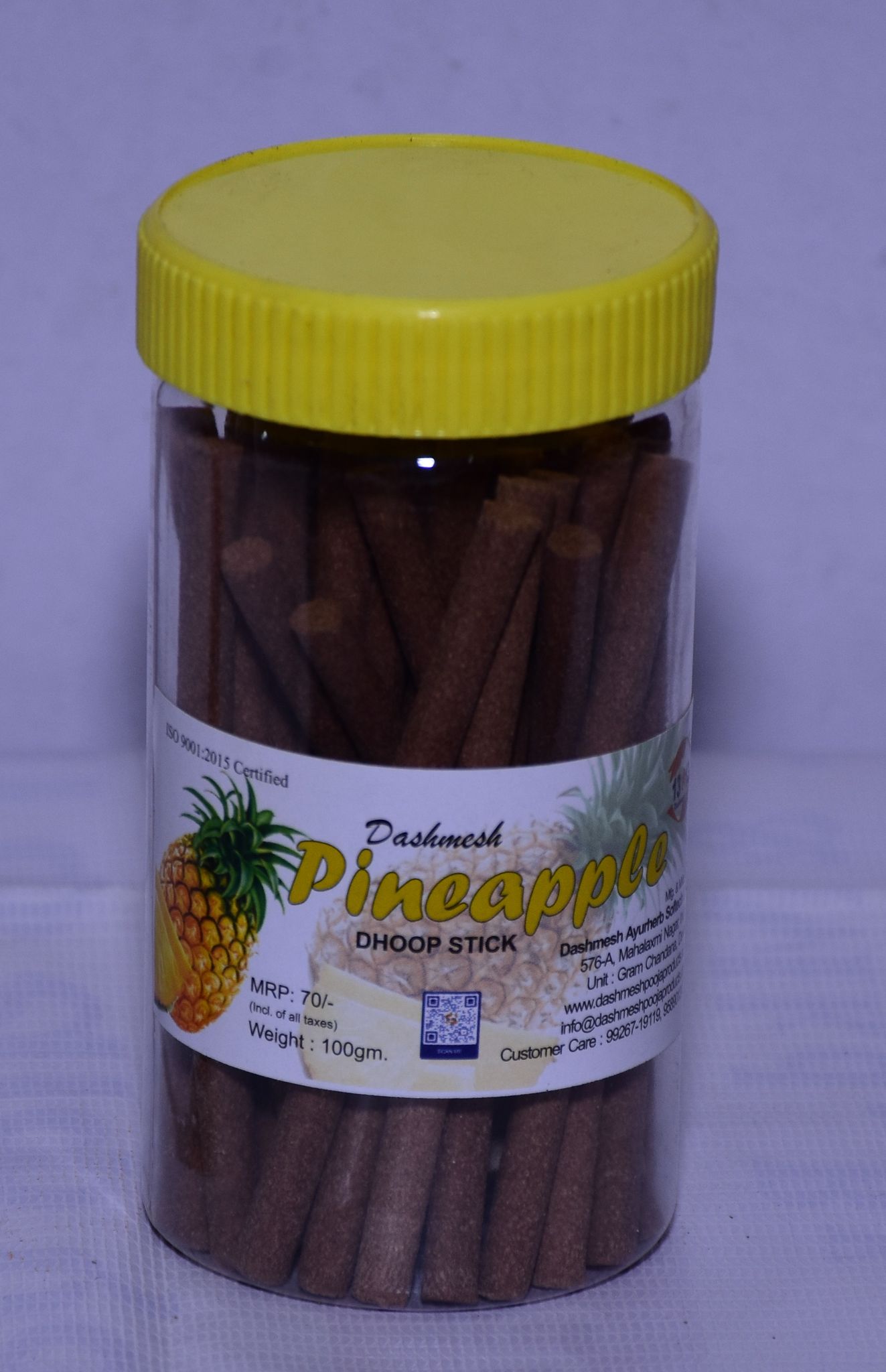 Dashmesh Pineapple Dhoop Stick Jar view 2