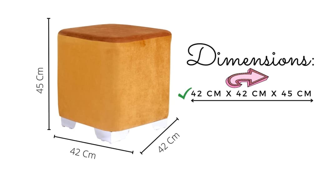 ShadowKart Sitting Stool Ottoman Pouffes for Living Room Sitting Bench Furniture Wooden Footrest Pouf Seat Puffy Foam Small Foot Stool for Office Home Decor, 16x16x18 Inch view 2