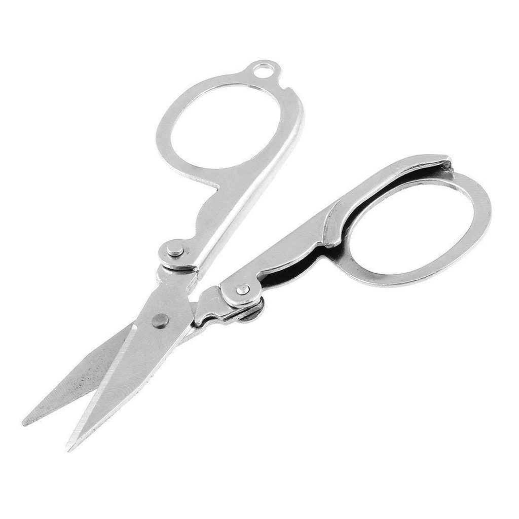 INDRICO Stainless Steel Foldable Scissor for Mustache Beard Eyebrow Nose Hair view 2
