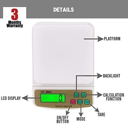 Store 4 Hope Kitchen Weighing Scale with Tare Function SF 400A with Adaptor 10 kg Digital Multi-Purpose Food Weight Machine view 2