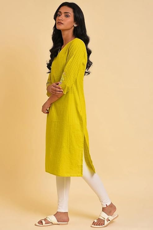 Women's Cotton Regular Fit Casual Kurta view 2