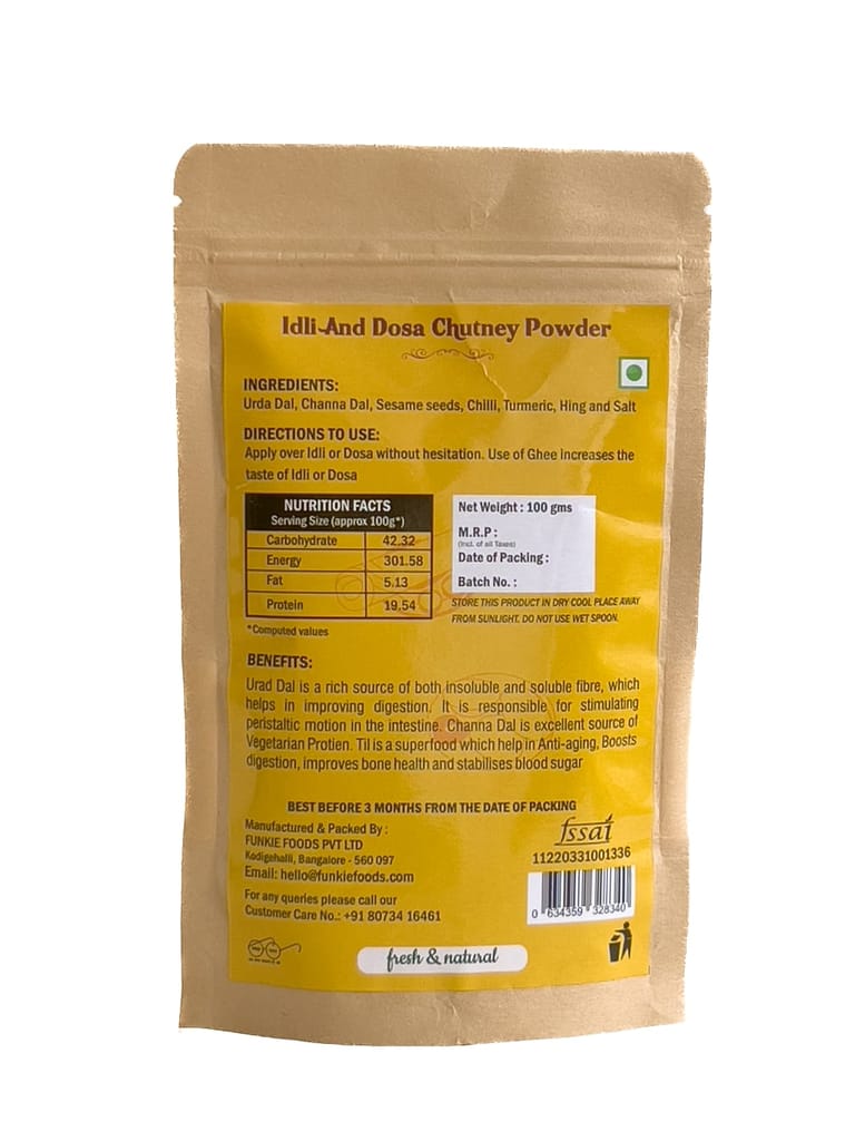 Jag N Chill Idli & Dosa Chutney Powder - 100g - Premium view 2