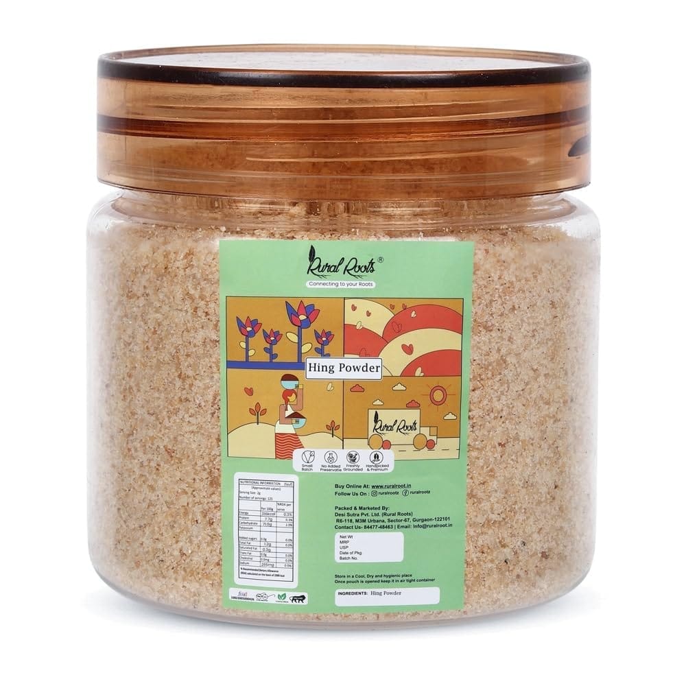 Rural Roots Strong Asafoetida (Hing) Powder - Authentic Indian Spice Enhancer, 50g Pack | Adds Rich Aroma & Flavor to Dishes view 2