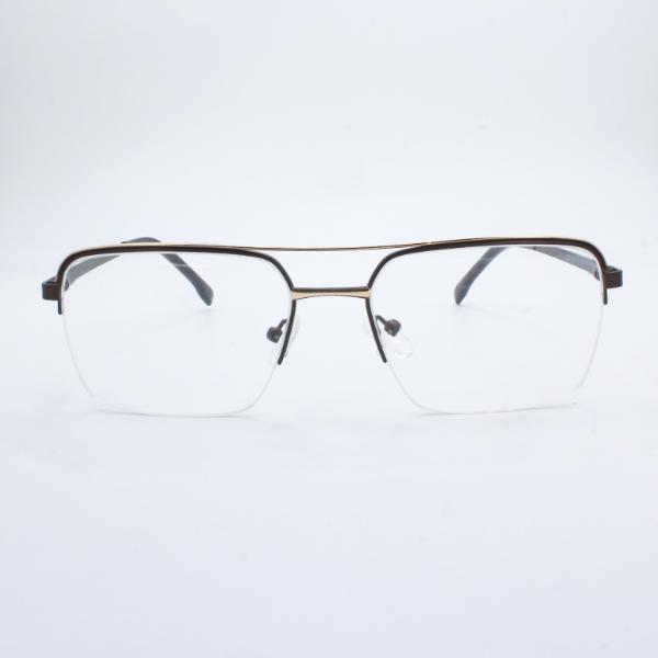 Lensoz Elite X Luxe Half Rim Geometric - Medium - Gold & Deep Red view 2