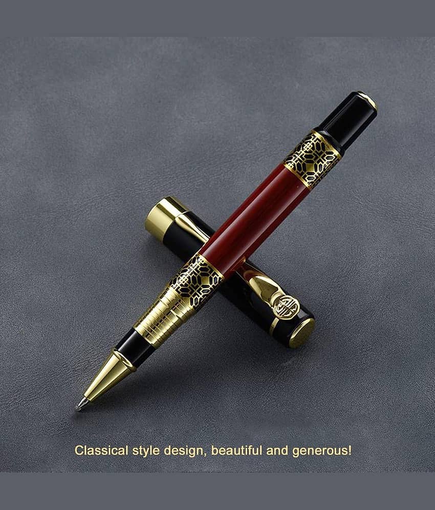 sakimo Premium Metal Ball Pen Gift Set with 2 Extra Refills – Luxury Executive Pen in Gift Box Royal Ball Pen for Men & Women – Stylish Gold Finish Pen with Refills & Gift Box High-Quality Ballpoint Pen Gift Set – Smooth Writing Pen with Stylish Box view 2