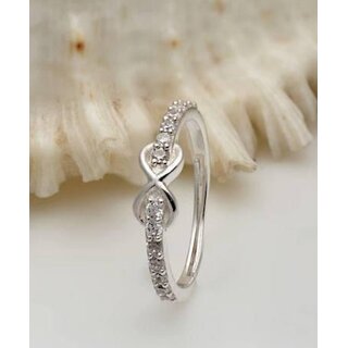 Trendy Heart Shape Adjustable Ring for Women Girls Love Band for Gifting Daily Wear silver color view 2