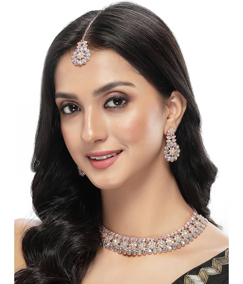 Sukkhi Rose Gold Alloy Necklace Set ( Pack of 1 ) view 2