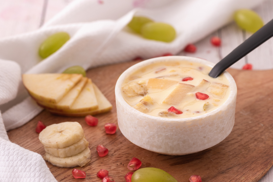 Fresh fruit custard