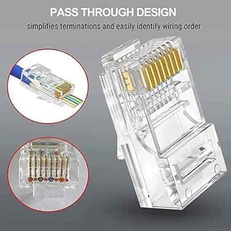 RJ45 Pass Through Connector (Pack Of 100) view 2