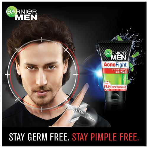 Garnier Men Acno Fight Anti-Pimple Face Wash, 100 gm view 2
