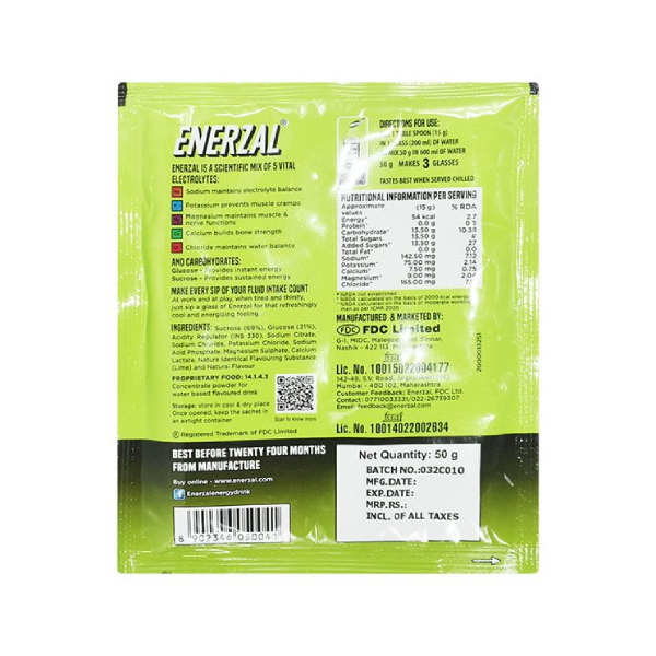 Enerzal Lime Flavour Sachet 50 Gms view 2
