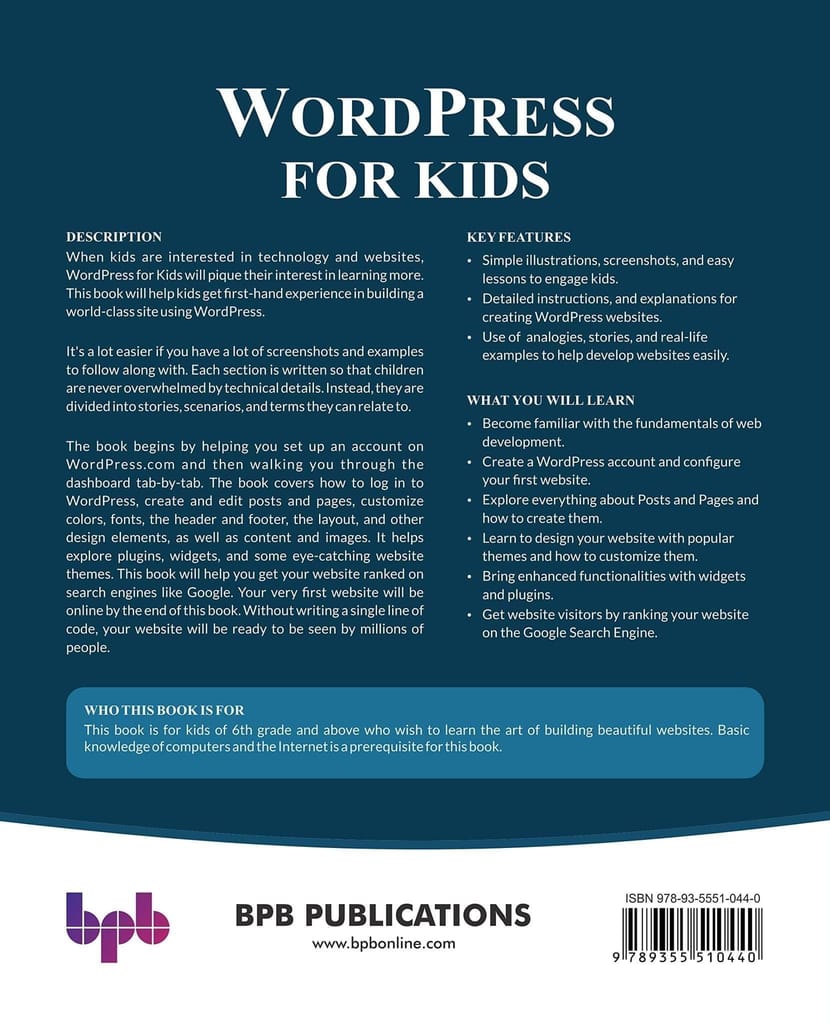 WordPress for Kids: A Creative Book for Kids to Master WordPress, Its Themes, and Plugins with Complete Fun [Paperback] D.S Aman view 2