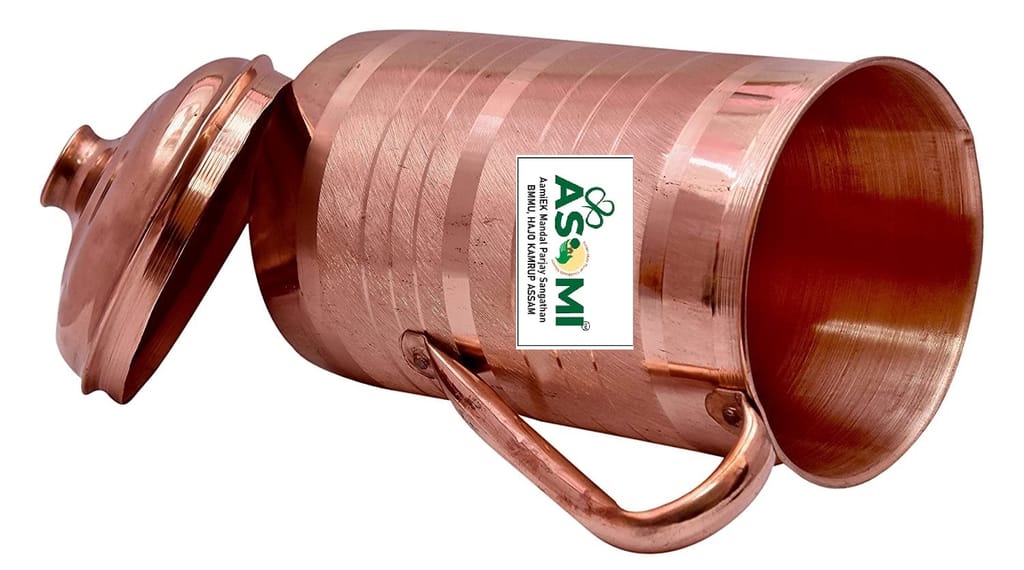 Pure Copper Jug with Glass