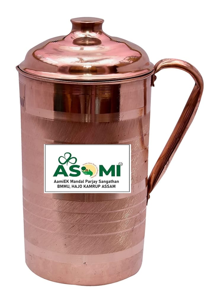 Pure Copper Jug with Glass view 2