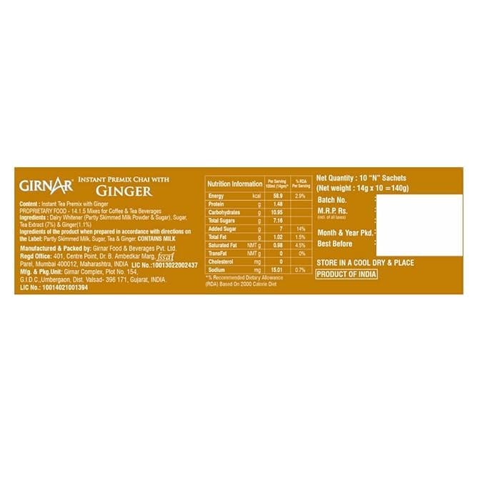 Girnar Instant Premix With Ginger (10 Sachets) view 2