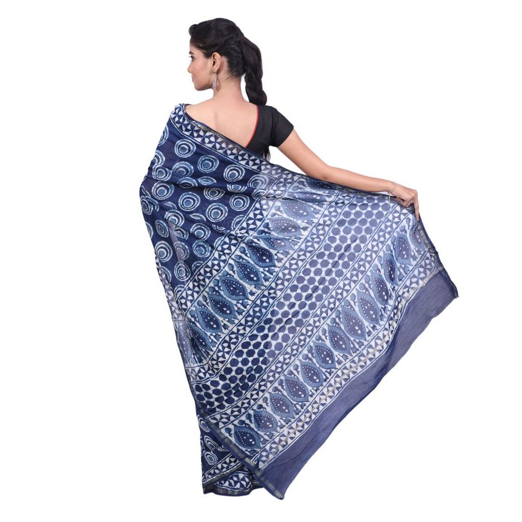 HANDLOOM CHANDERI PRINTED SAREE WITH BLOUSE (SKU1SCZ02191220 SAREE- 43) view 2
