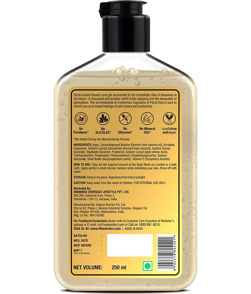 Man Arden Oud Floral Luxury Body Wash Infused With Shea Butter & Vitamin E, 250ml view 2