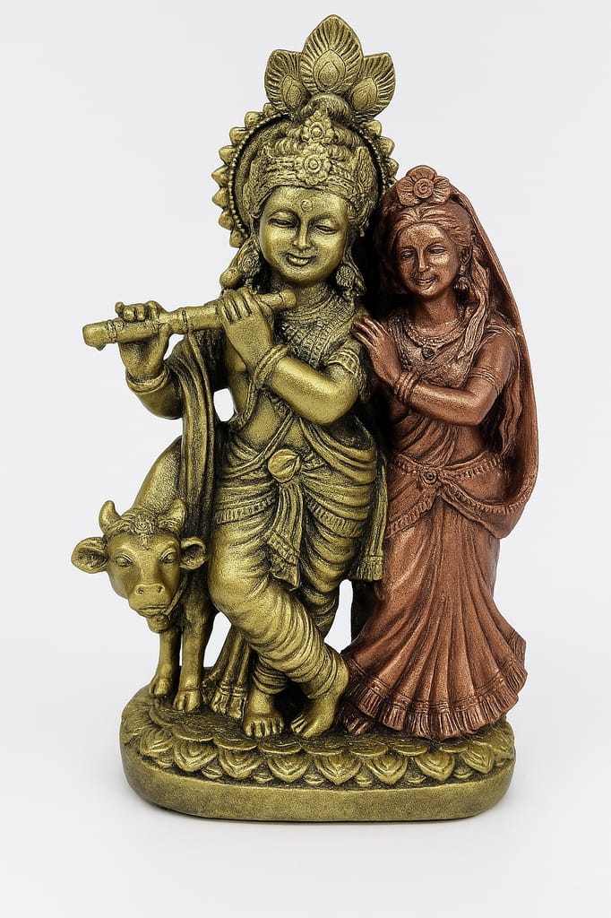 Radha Krishna Idol - Divine Love Sculpture