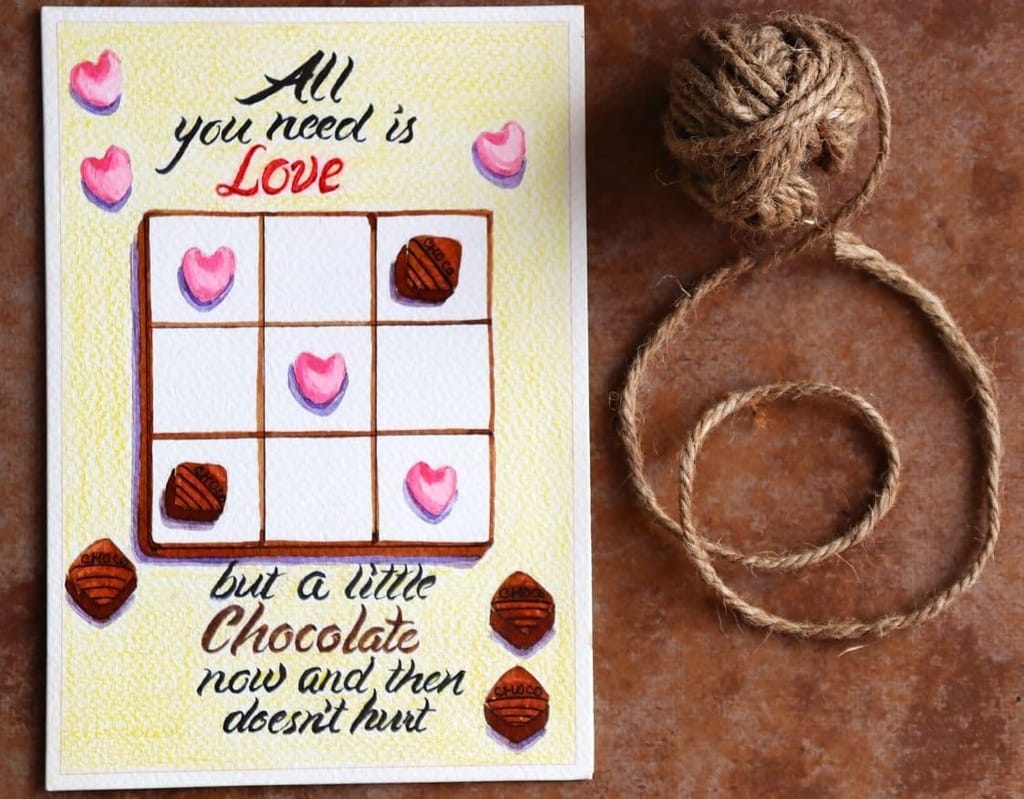 SoulShoppr Valentine Day Greeting Card � All You Need is Love| Handmade 6" x 8" inches view 2