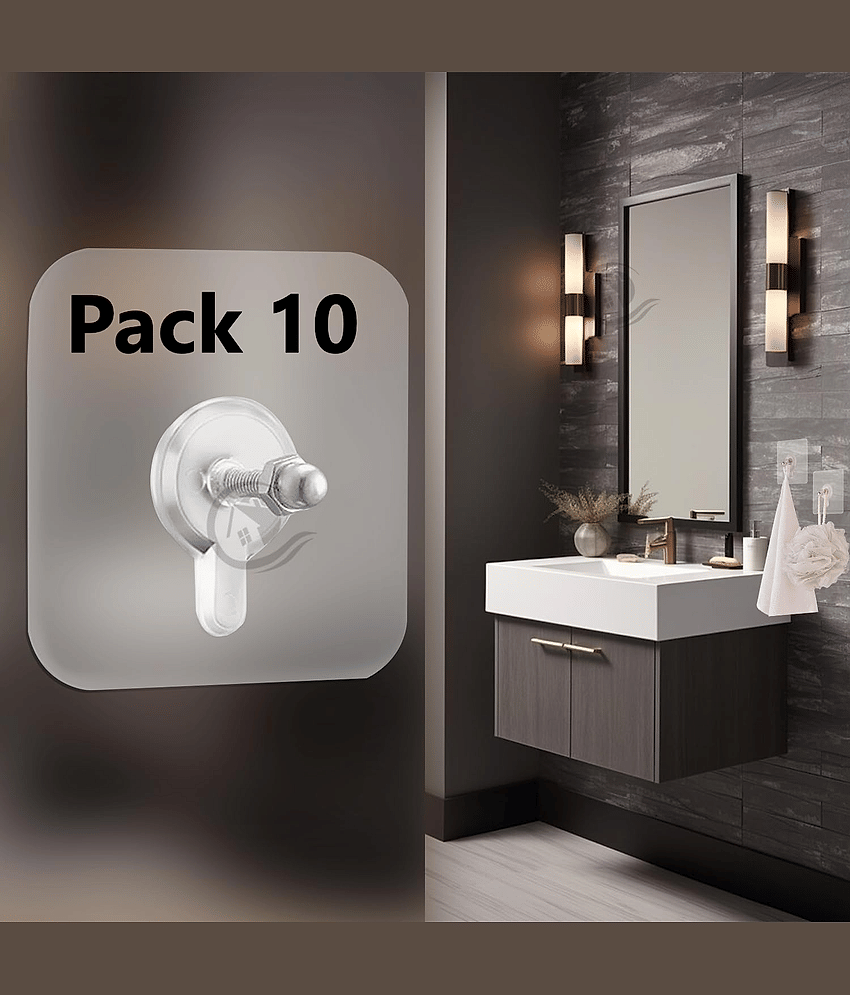 Self Adhesive PVC Flower Wall Hooks (Pack of 10)