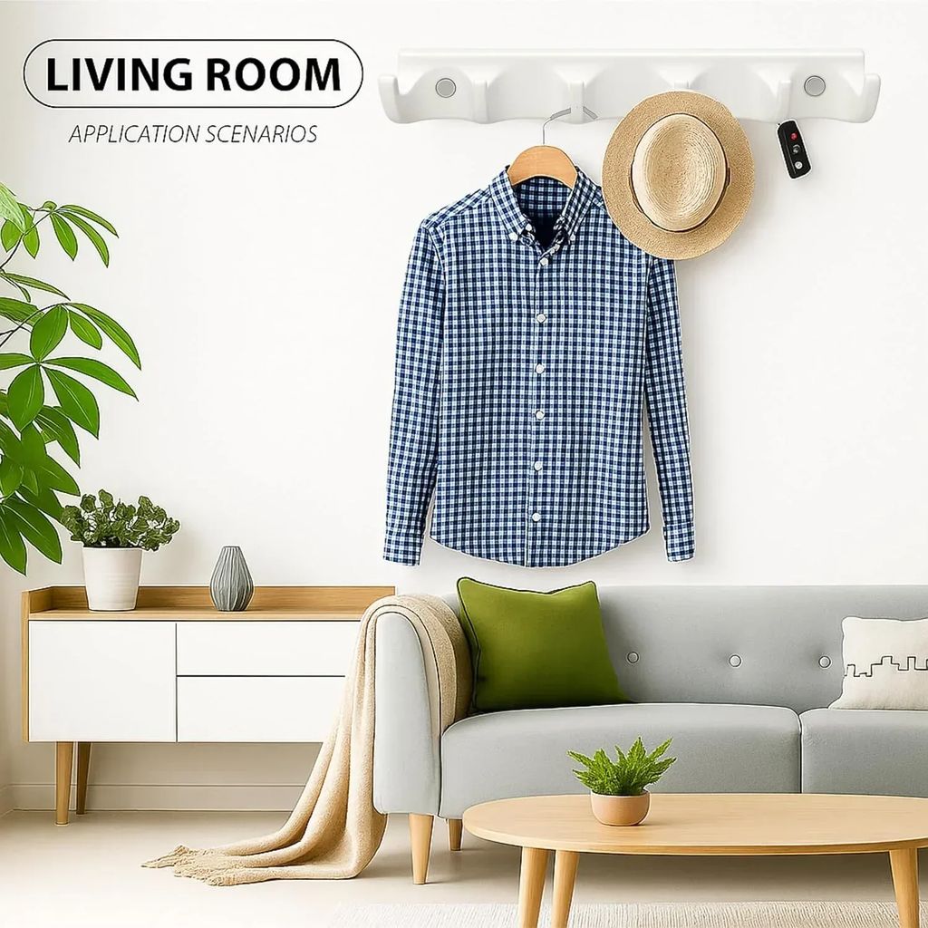 White Cloth Hanger Unbreakable Abs Ceramic Finish (RW-132) view 2