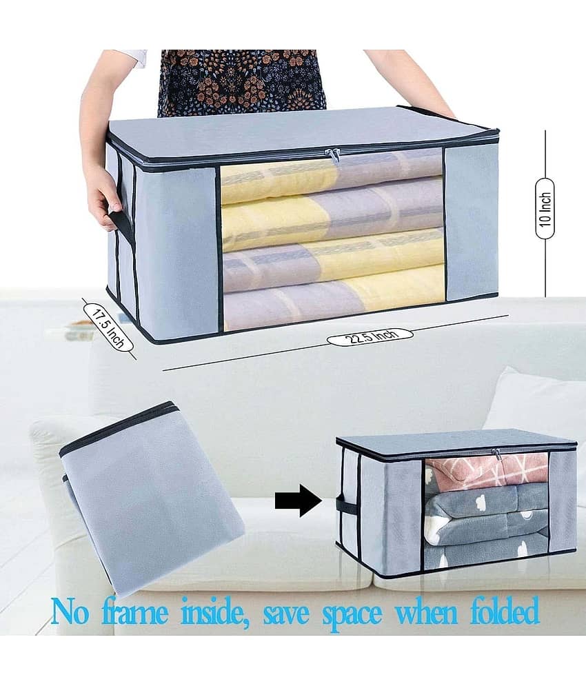 SH NASIMA - Home Storage Cloth Bags, Saree, Suits, Blouse, Blanket Organiser for Underbed, Almirah (Pack of 2) view 2