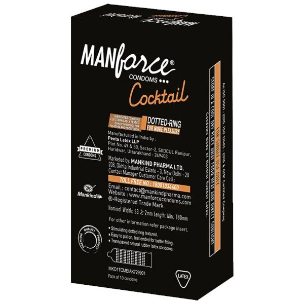 Manforce Chocolate & Hazelnut Dotted Ring Cocktail 10 Condoms view 2