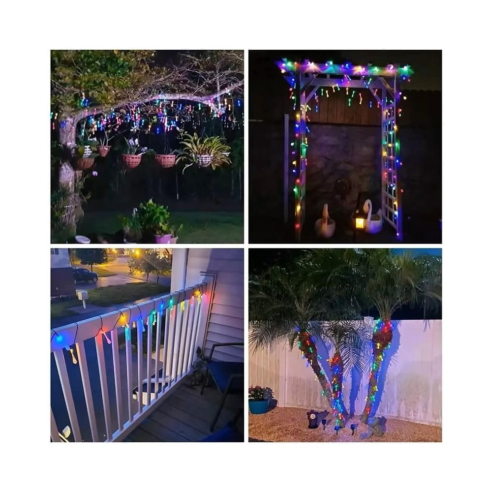 Water Drop String Lights | 20 LED Multi-Color Fairy Lights | Indoor Christmas, Diwali, Festival & Bedroom Décor | Wall Hanging LED Holiday Lights view 2