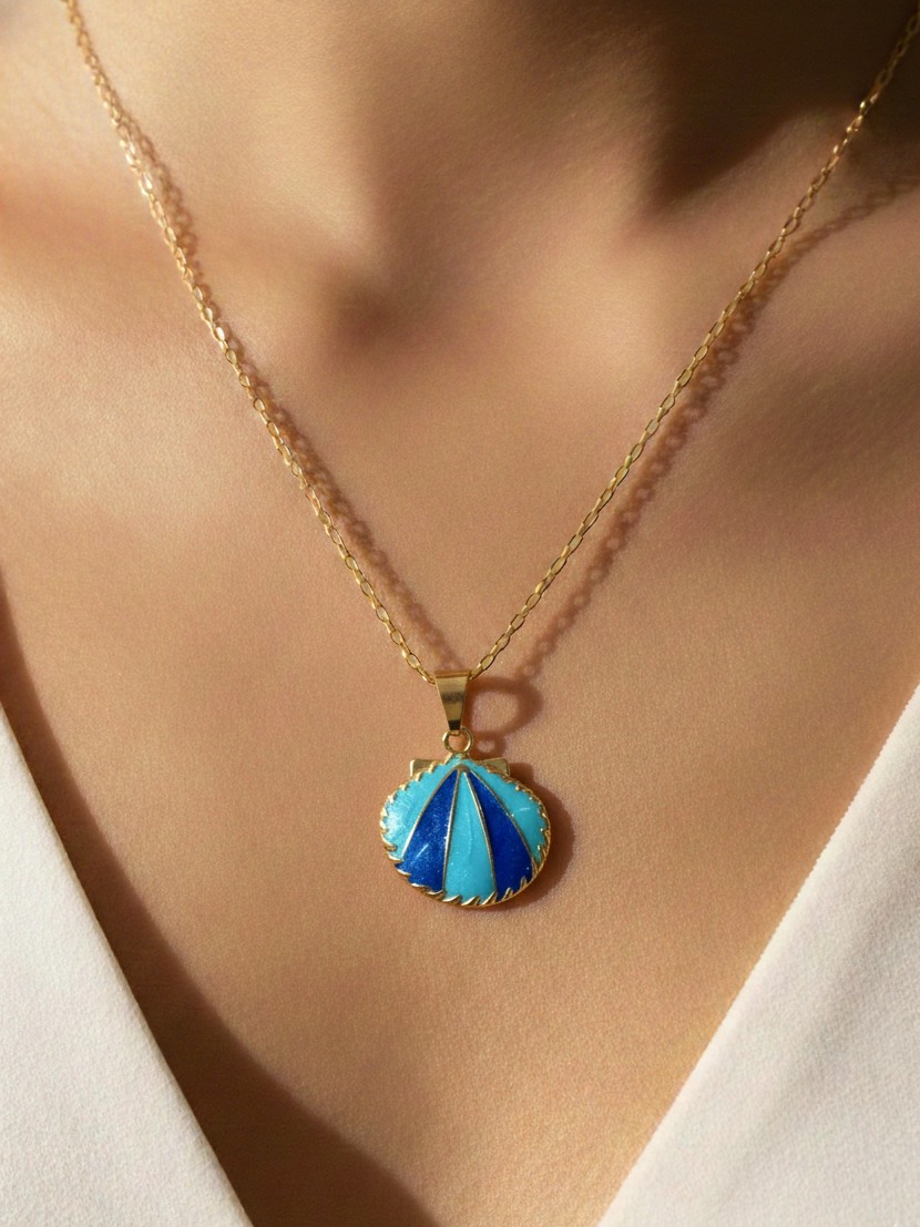 Ishkaara Blue Sea Shell Chain