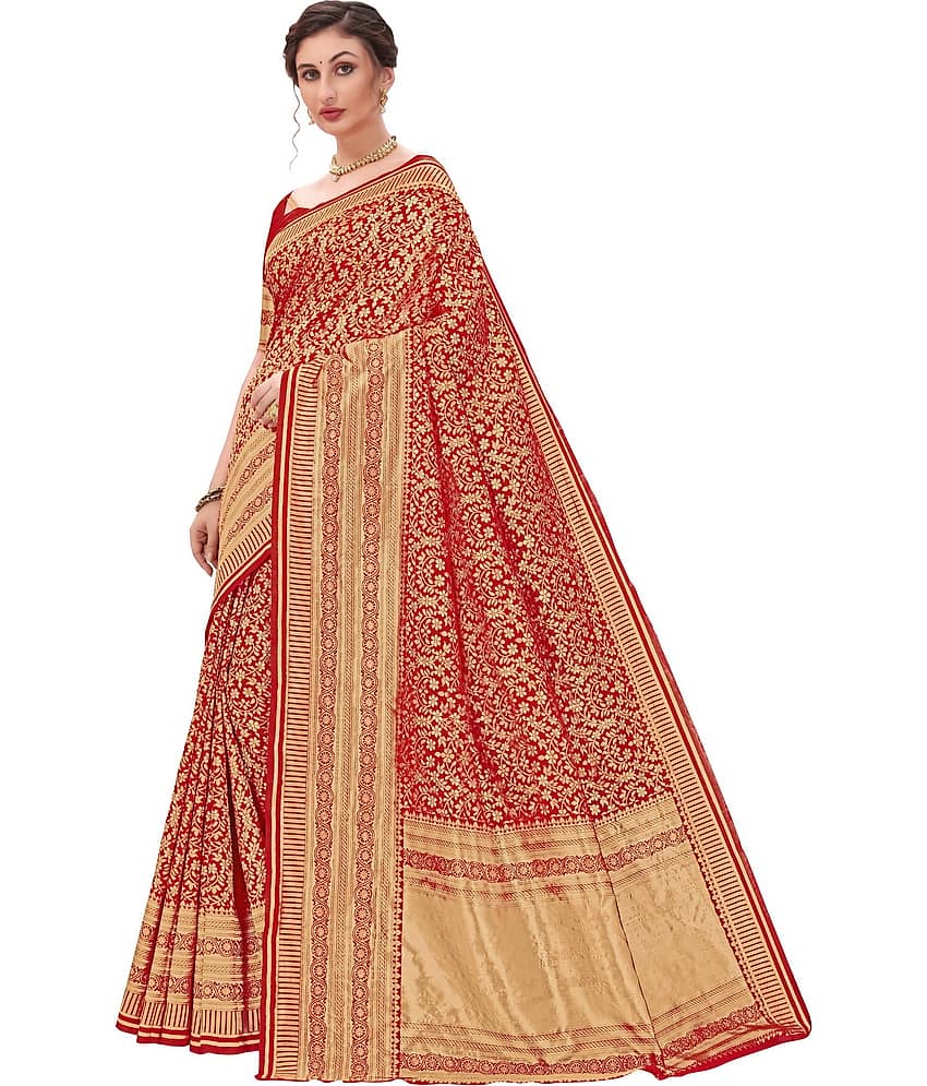 Sariya Jacquard Woven Saree With Unstitched Blouse Piece ( Purple ) view 2