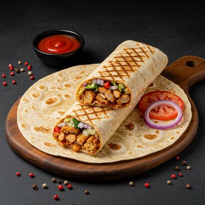 Special Chicken Kubus Roti Shawarma without Salad