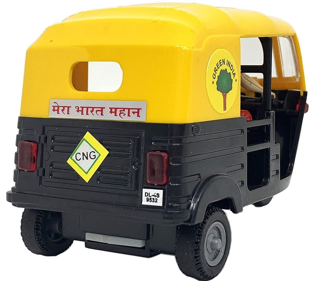 Mehtab Pull Back Plastic Auto Rickshaw Toy with Driver|Mini Auto Vehicle Toy Perfect for Kids Fun (Pack of 1, Multicolor) view 2