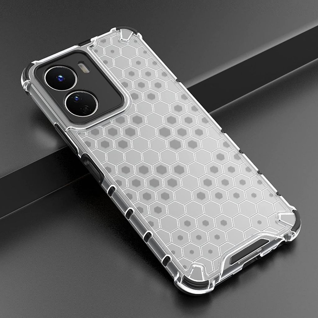 Faircost for Vivo Y16 Hybrid Shockproof Back Cover Hard Outside Soft Inside- (Polycabonate::Transparent) view 2