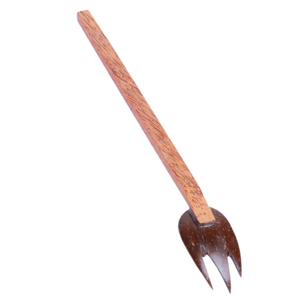 Eco-friendly Handmade Coconut Shell Small Fork (Pack of 2) – Made with Coconut Shell & Coconut Wood view 2