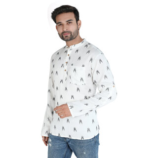 Ecostyle woven long sleeve mens short kurta view 2