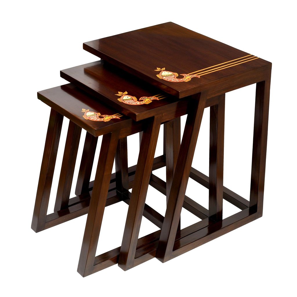OoNA DAISY SO3 AAC290324 Teakwood Nest Of Table view 2
