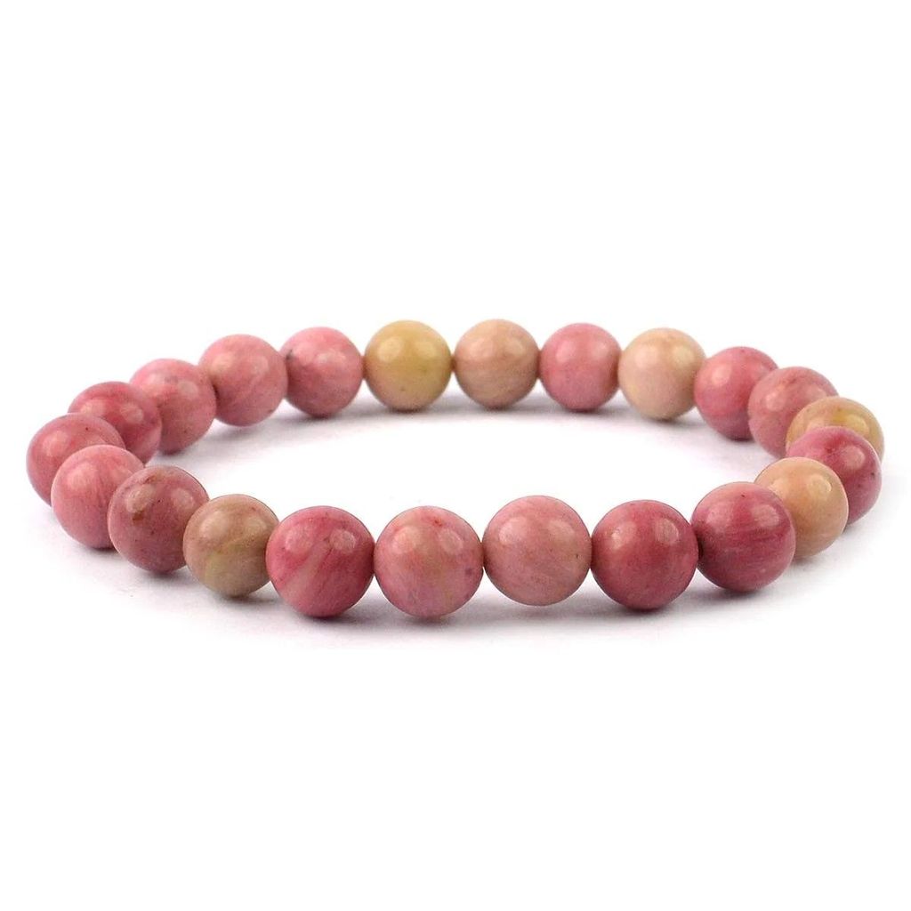 Ekdant Rhodochrosite Bracelet Natural Crystal Healing Bracelet Gemstone Jewellery Beaded Stone Bracelet for Men & Women, Bead Size 6 mm view 2