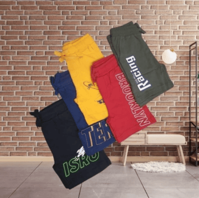NameBox - Awesome Cotton Shorts Unisex for Kids (Multicolor) Size - 42 (L)