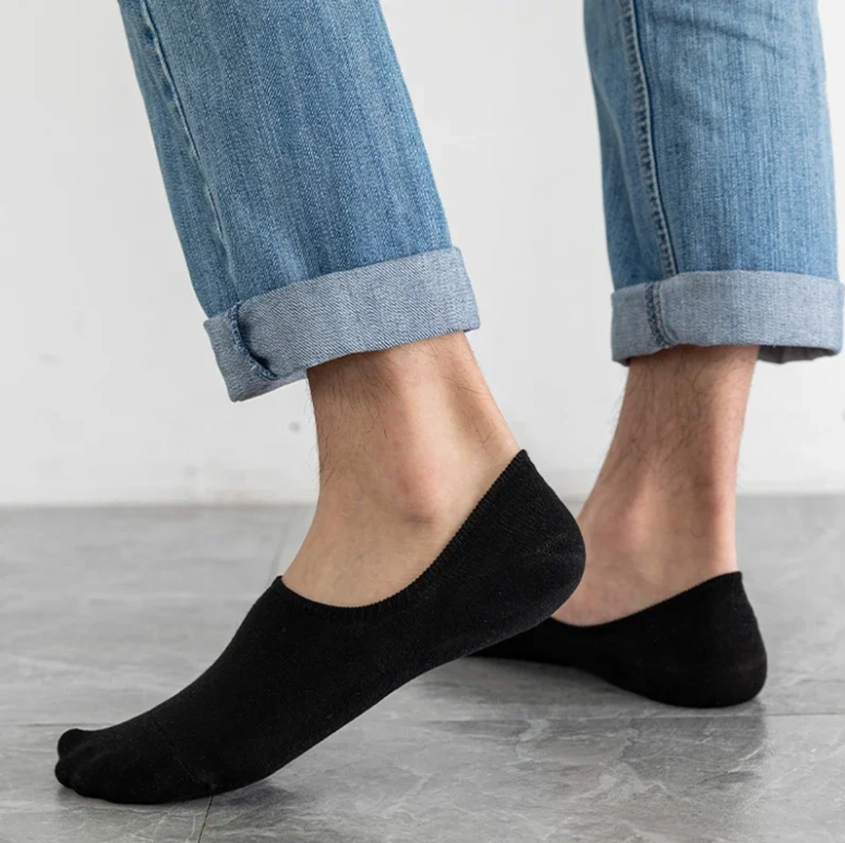 5Pairs Men Boat Cotton Socks Summer Autumn Non-slip Silicone Invisible Breathable Socks Male Ankle Sock Slippers Sports Socks view 2