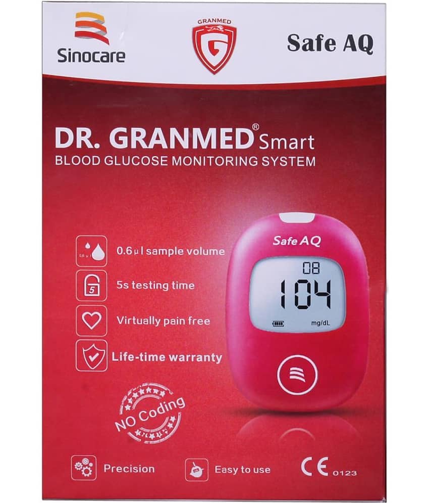 DR GRANMED Safe AQ Smart Blood Glucometer with 25 Strips Expiry March 2024 view 2