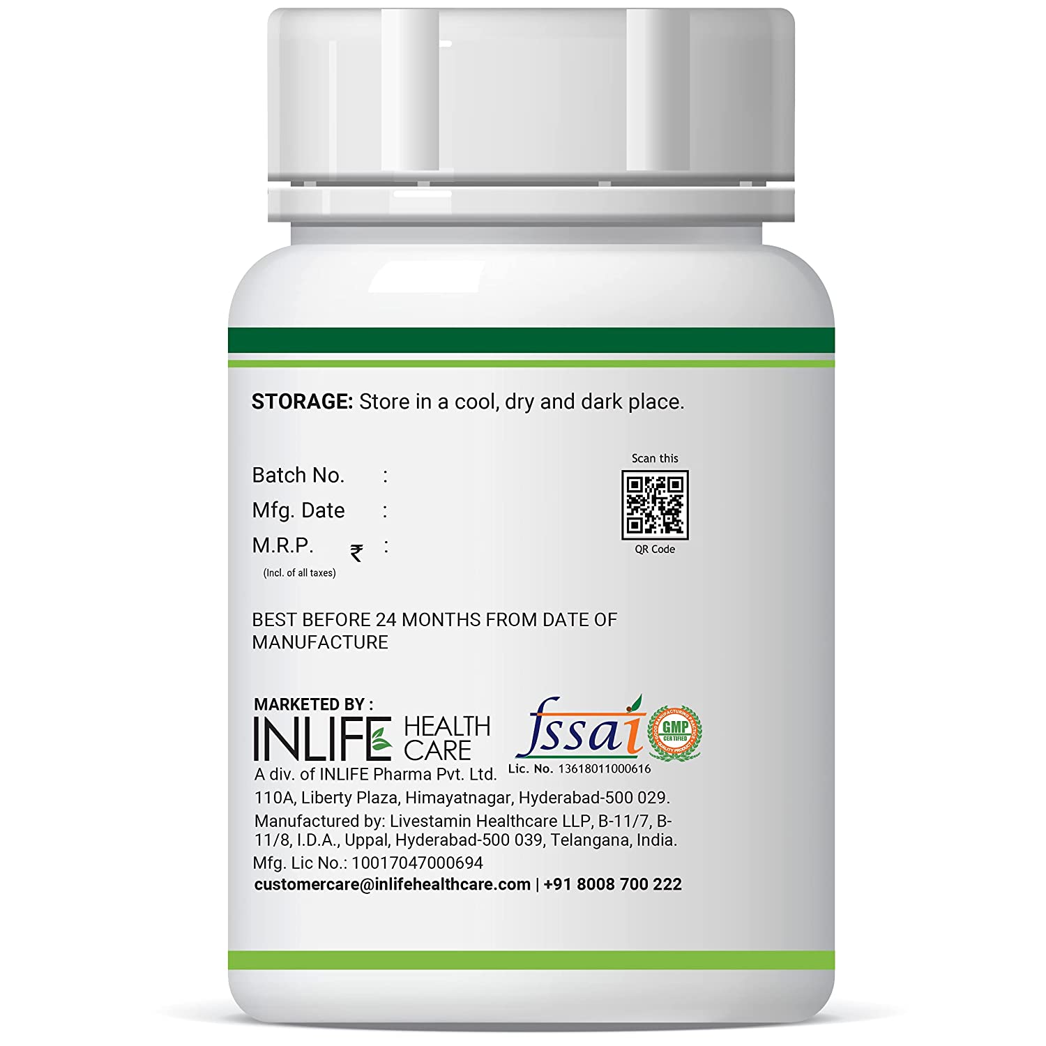 Inlife Magnesium Glycinate With Zinc Picolinate 120 Vegetarian Capsules view 2