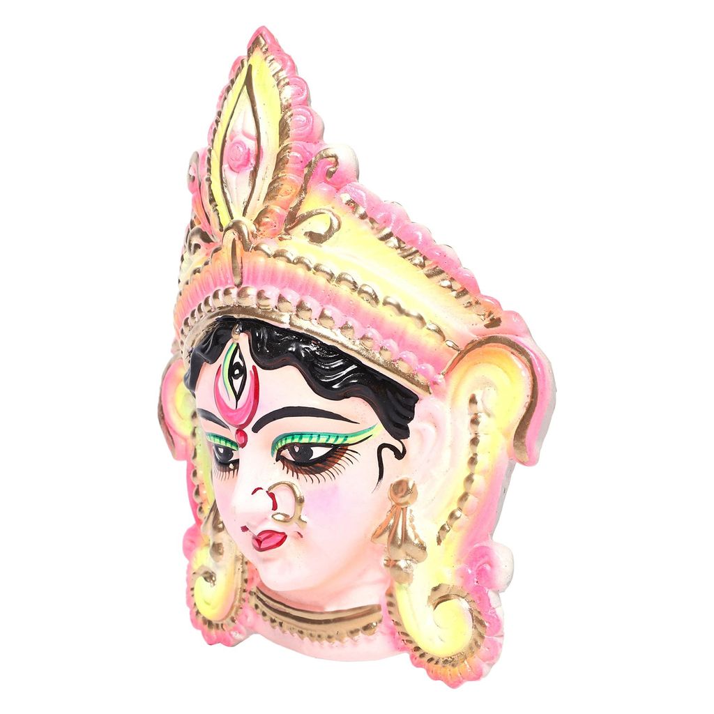 KSI Handmade Terracotta Clay Wall Hanging Nazar Battu Evil Eye Protector & God Figurines Sculptures for Home Entrance Office Temple and Shop view 2