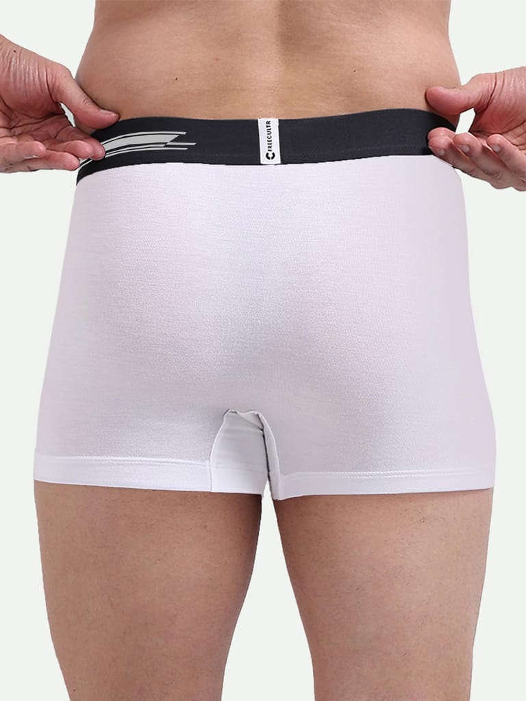 FREECULTR Men's Underwear Anti Bacterial Micromodal Airsoft Trunk - Non Itch No Chaffing Sweat Proof - Pack of 1-Cloud White view 2