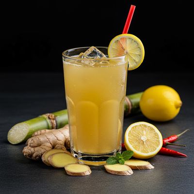 Sugarcane Juice with Ginger and Lemon